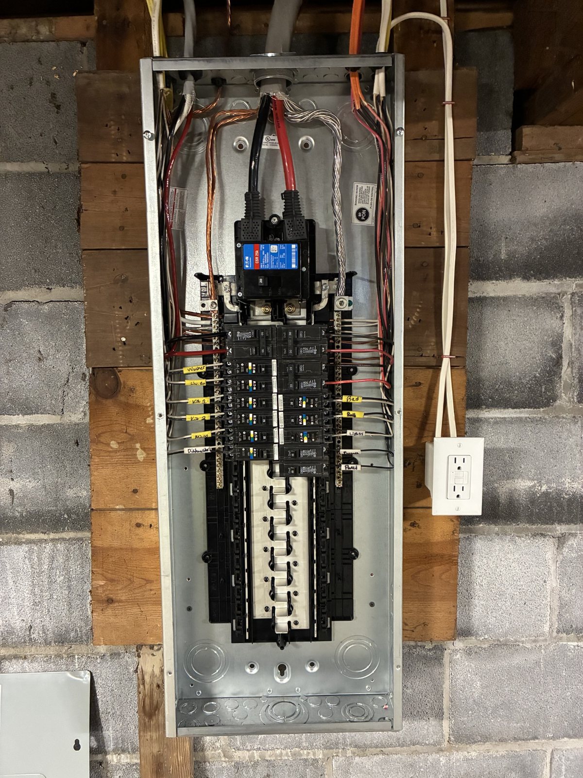 Completed electrical panel upgrade